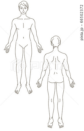 男性 全身 脱毛 裸体イラストのイラスト素材