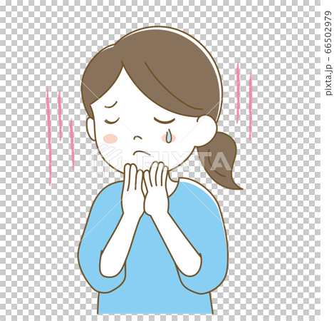 A woman who tears with her hand on her mouth A woman who tears with her hand on her mouth 66502979