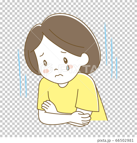 腕を組んで涙を流す女性 66502981