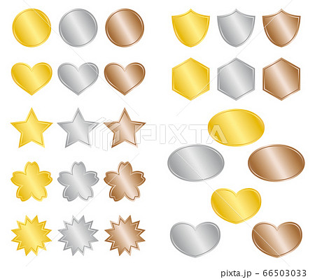 金銀銅のシール・ラベル・アイコン　セット 66503033