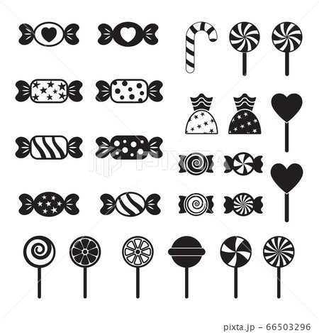Candy and lollipop icon, vector set on white background 66503296