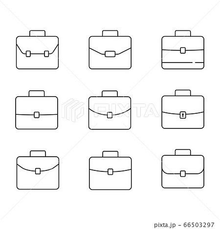 Briefcase icons set, linear style pictogram isolated on white. 66503297