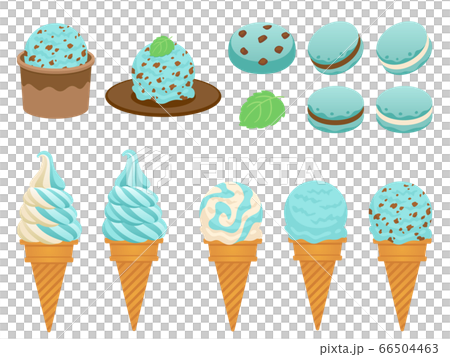 Mint flavored sweets illustration set 66504463