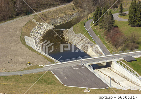 View from the dam valley in the beskydy mountains 66505317