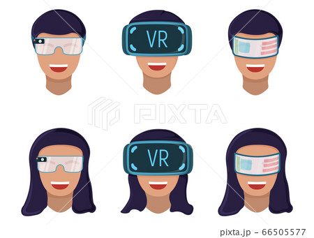 Male and female character in virtual reality 66505577