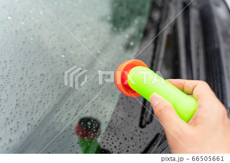 Car windshield water repellent coating - Stock Photo [66505661