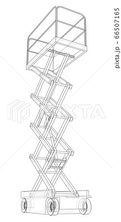 Scissor lift concept outline. Vector 66507165