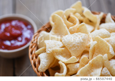 crunchy prawn crackers or shrimp crisp rice and 66507440