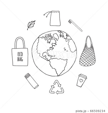 Vector set bundle of black sketch eco things Vector set bundle of black sketch eco things 66509234