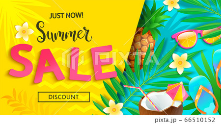 Bright sale banner for summer 2020. Bright sale banner for summer 2020. 66510152