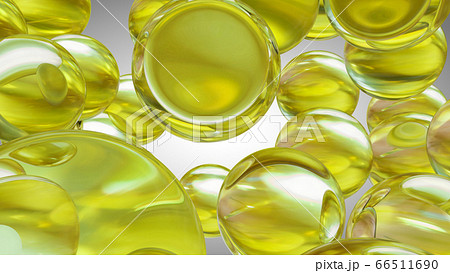 Bubbles oil or serum isolated on white background. 3D rendering 66511690