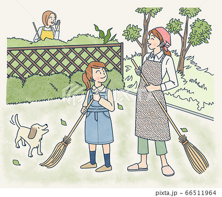 庭掃除のイラスト素材