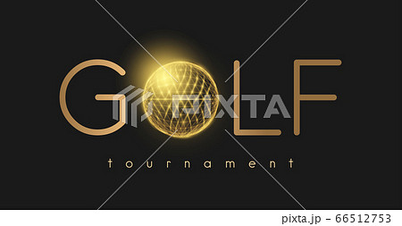 Golf tornament concept with golden golf ball 66512753