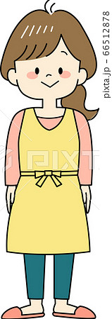エプロン姿の主婦 全身 のイラスト素材 エプロン姿の主婦 全身 のイラスト素材