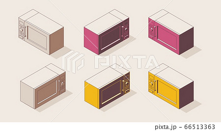 isometric 3d microwave oven in outline style. isometric 3d microwave oven in outline style. 66513363