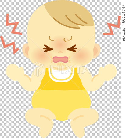 ベビー服を着た怒り顔の赤ちゃん ベビー全身イラスト06のイラスト素材