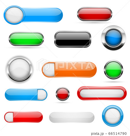 Web buttons. Colored set of 3d shiny icons 66514790