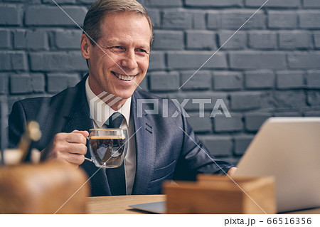 Close up of kind man that having break Close up of kind man that having break 66516356