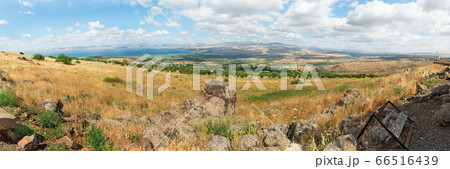 landscape on the Golan Heights against the blue 66516439