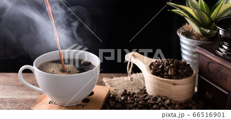 Steam coffee cup with grinder,roasted beans 66516901