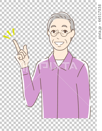 一個男人微笑著,指向 一個男人微笑著,指向 66517838