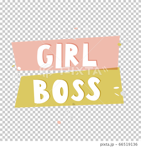 Girl Boss inspirational quote poster design. Hand lettered text isolatedon white background. 66519136