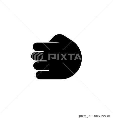 Punch, Clenched Fist, Power Hand Flat Vector Icon 66519936