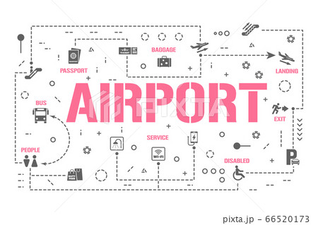 Airport word concepts banner. Airplane boarding Airport word concepts banner. Airplane boarding 66520173