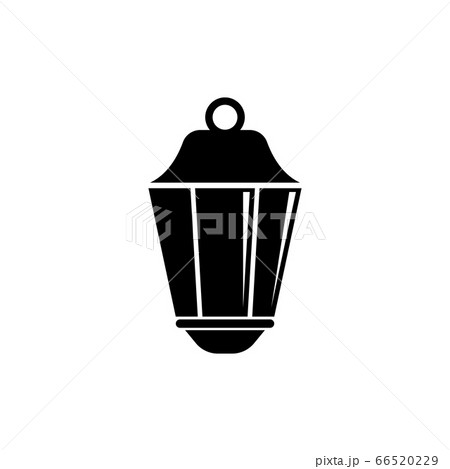 Street Lantern, Old Pendant Light Lamp. Flat Street Lantern, Old Pendant Light Lamp. Flat 66520229