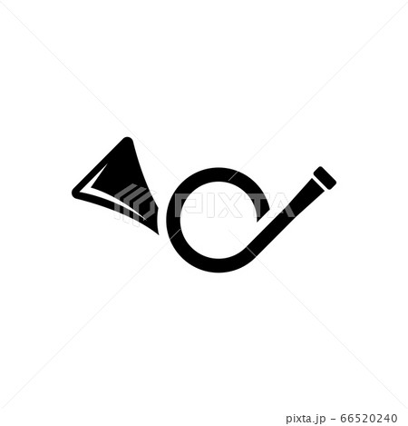 Post Horn, Music Brass Instrument, Trumpet. Flat Post Horn, Music Brass Instrument, Trumpet. Flat 66520240