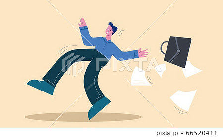 Falling slipped businessman with briefcase concept. Illustration of ruin company in form falling businessman. Falling slipped businessman with briefcase concept. Illustration of ruin company in form falling businessman. 66520411