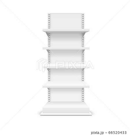 Realistic Detailed 3d White Blank Store Shelves Template Mockup. Vector 66520433