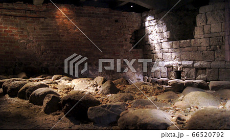 COPENHAGEN, DENMARK - JUL 06th, 2015: Ruins below Christiansborg Palace COPENHAGEN, DENMARK - JUL 06th, 2015: Ruins below Christiansborg Palace 66520792