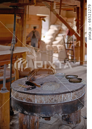 grinding wheel inside the mill, flour production grinding wheel inside the mill, flour production 66521279
