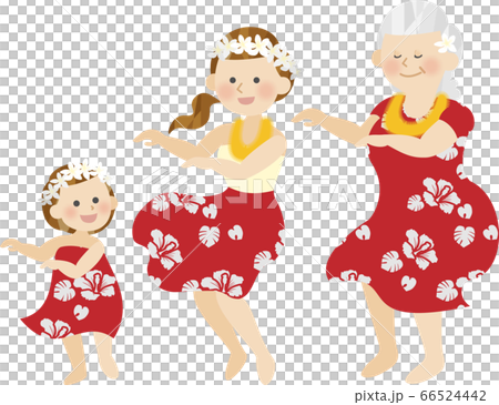 フラダンス 親子 三世代 祖母 娘 孫 66524442