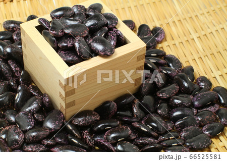 紫花豆ザル盛りと枡入り 66525581