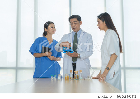 Group of Thai Asian doctors with medicine, medical Group of Thai Asian doctors with medicine, medical 66526081