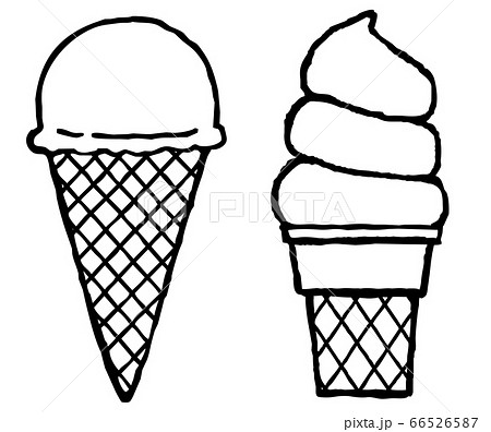 アイスクリームとソフトクリームのイラスト素材
