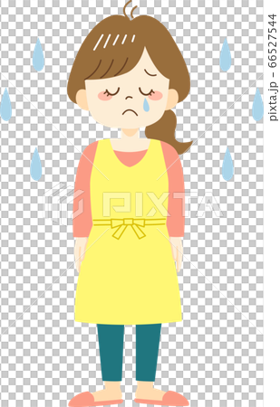 Housewife in an apron shedding tears (whole body, no outline) Housewife in an apron shedding tears (whole body, no outline) 66527544