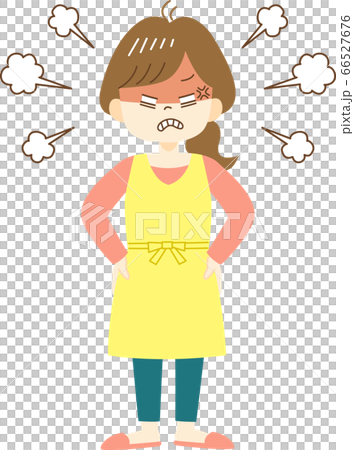 Enraged housewife in apron (whole body, no outline) Enraged housewife in apron (whole body, no outline) 66527676
