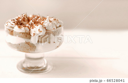 Tiramisu cake in glass 66528041