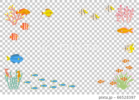 Tropical fish frame background material white 66528397