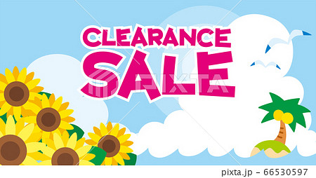 夏のクリアランスセール10x628サイズ対応バナーのイラスト素材