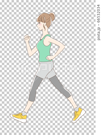 ウォーキングする女性 66532034
