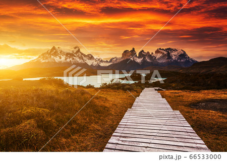 Majestic mountain landscape. National Park Torres del Paine, Chile. Majestic mountain landscape. National Park Torres del Paine, Chile. 66533000