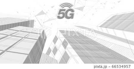 5G network wireless internet Wi-fi connection. Smart city and communication network concept. High speed, broadband telecommunication. vector design. 66534957