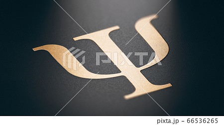 Greek Alphabet, Golden Psi Letter. Symbol of 66536265