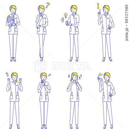 若い女性の看護師さん　バリエーションセット 66537480