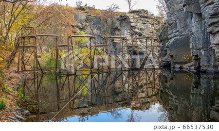 Buky Canyon and Hirskyi Tikych river in Ukraine 66537530