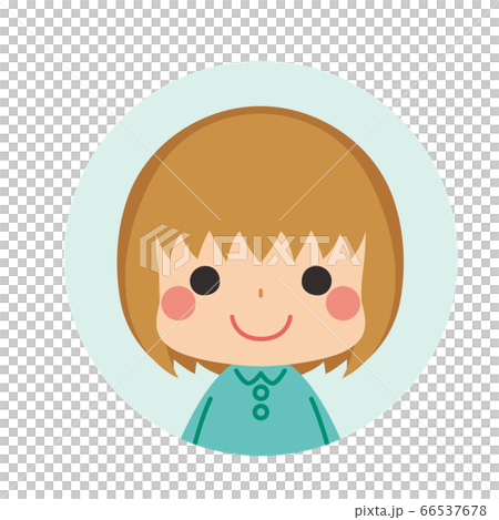 可愛い女の子のアイコンのイラスト素材